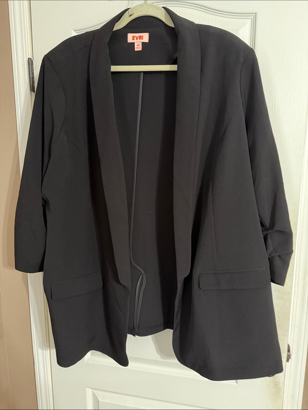 EVRI Women's Black Open Drape Blazer